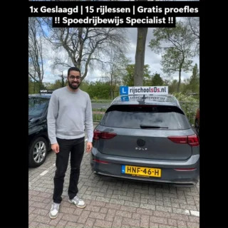 Yehya geslaagd via spoedrijbewijs bij Rijschool sOs
